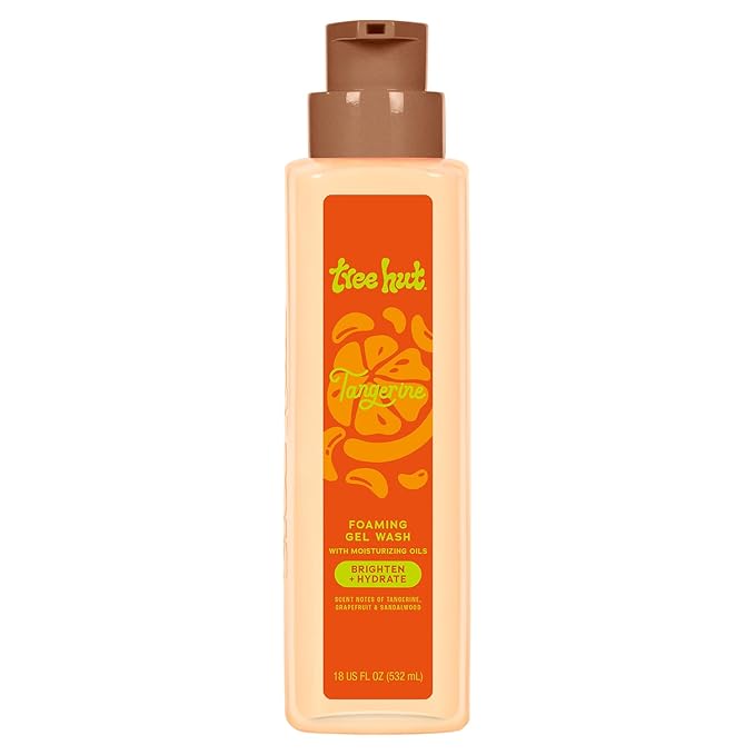 Tree Hut Tangerine Foaming Gel Body Wash, Hydrating & Moisturizing Shower Gel for Smooth, Radiant Skin, Bright Citrus Scent, 18 fl oz