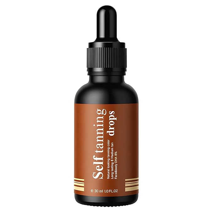 Self Tanning Drops:Customizable Sunless Tanning from Light Glow to Dark Bronze,Rich in Natural Ingredients for Caring Skin,No Skin Damage and Change Easily