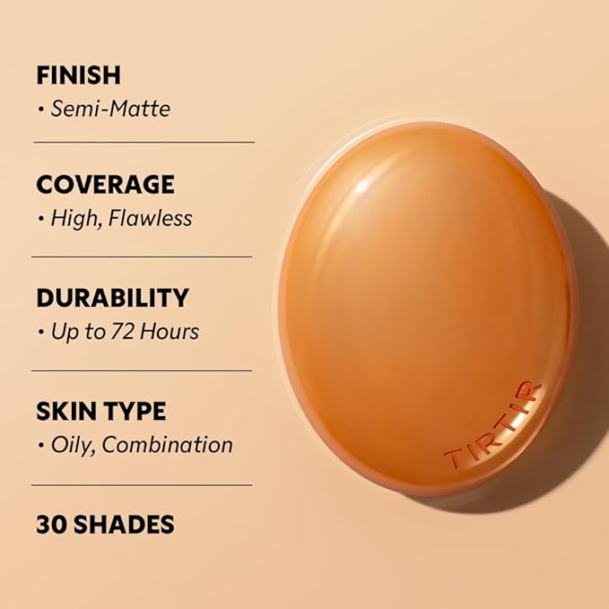 TIRTIR Mask Fit Ai Filter Cushion Foundation | AI-Like Semi-Matte Finish - Up to 72-Hour Medium to Full Coverage Korean BB Cushion Make up Beauty, #37N Peanut Almond, 0.63 Fl Oz