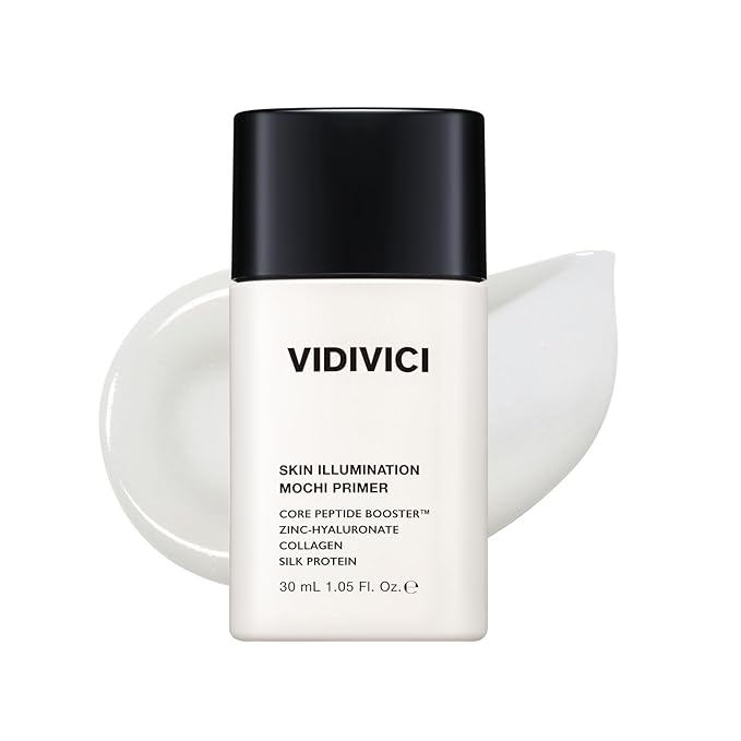 VIDIVICI Skin Illumination Mochi Primer 1.05 fl oz | Pore Blurring & Serum-Like Makeup Primer with 84% Skincare Ingredients, Pearl Soft Focus Effect, Hydrating & Makeup Gripping Base