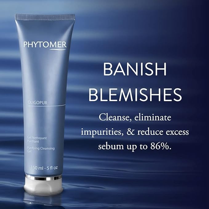 Phytomer Flawless Skin Bundle: Oligopur Purifying Cleansing Gel, Oligomarine Flawless Skin Tonic, Oligoforce Soothing Face Serum