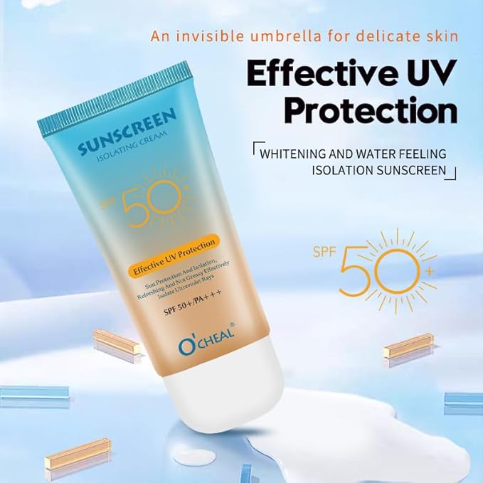 O'CHEAL Sunscreen Isolating Cream Anti-aging Anti Wrinkle Moisturizing Whitening Facial Body Neck Skin Care Cream-2.12oz