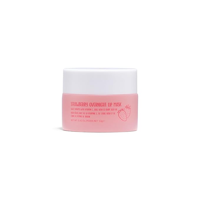 W7 Sweet Dreams Overnight Strawberry Lip Mask - Vitamin E, Aloe Vera and Grape Seed Oil - For Hydrated, Full Looking & Irresistible Lips - 0.42 Fl Oz