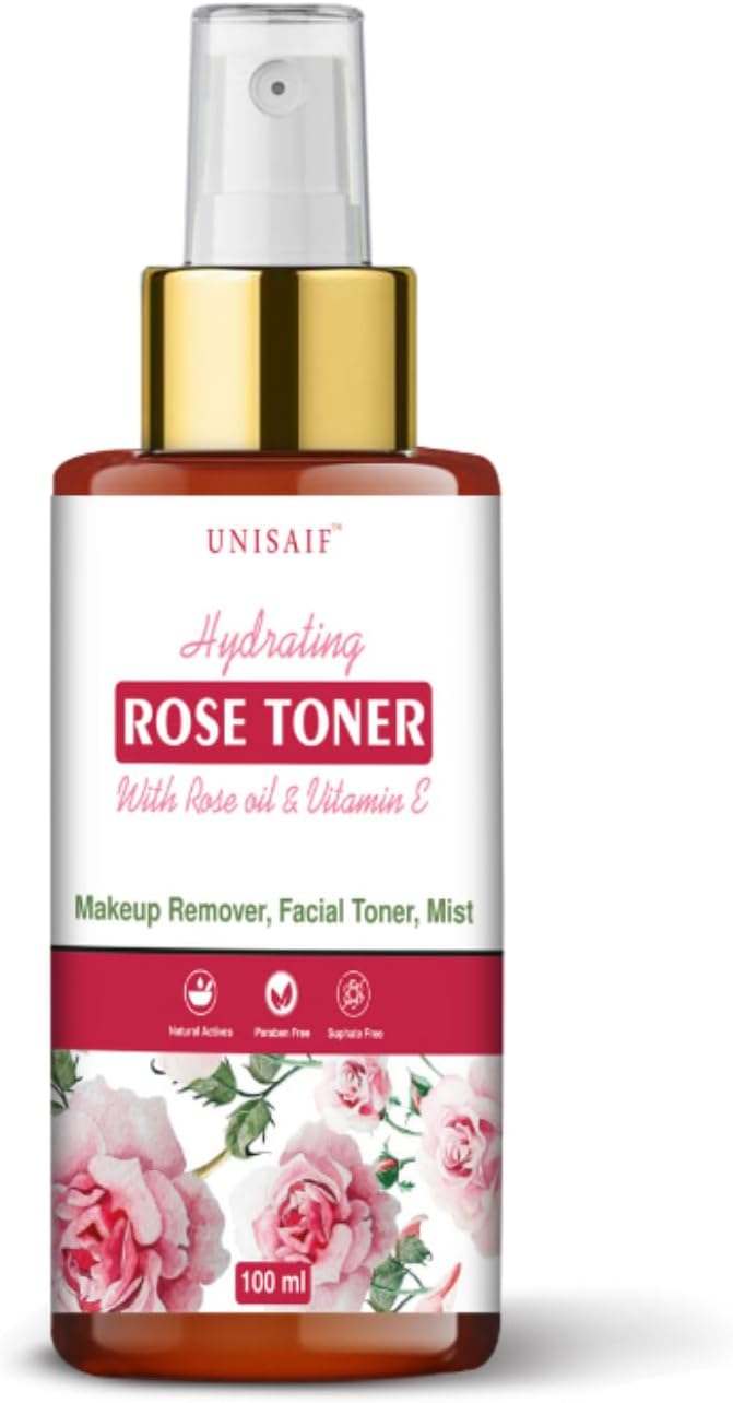 Rose Hydrating Toner & Facial Mist with Rose Oil | Unclog Pores | Makeup Removal | Facial Toner for Acne Prone Skin (100 ml)