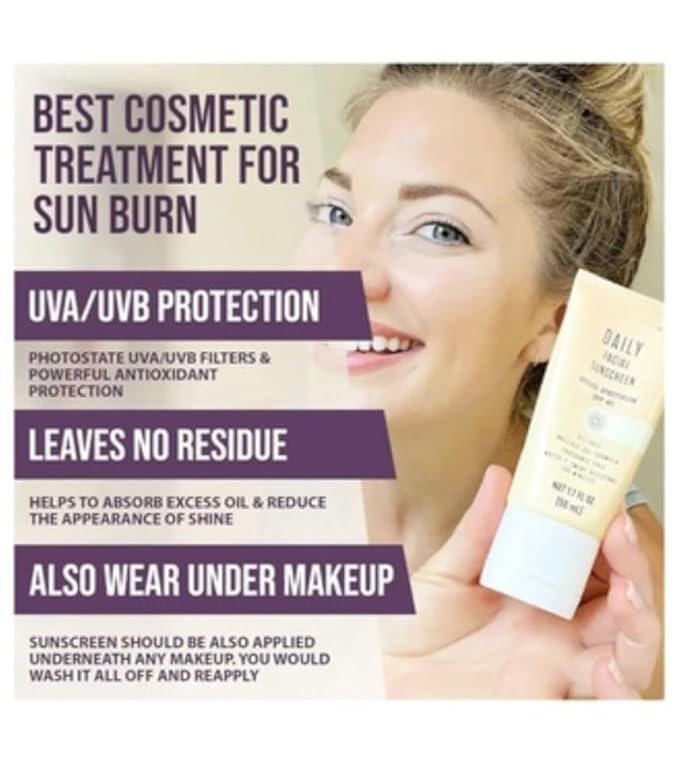 Daily Facial Sunscreen TJs Broad Spectrum SPF 40 Oil Free Invisible Gel Formula Fragrance Free Water Sweat Resistant, 1.70 Fl Oz (Pack of 1)
