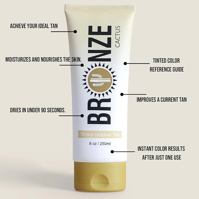 Self Tanner Tanning Lotion - Dark Tinted Gradual Sunless Tanner - Quick Tan Color & Hydrating Glow - Hydrating Formula with Hyaluronic Acid & Kakadu Plum - Buildable Color & Radiant Skin