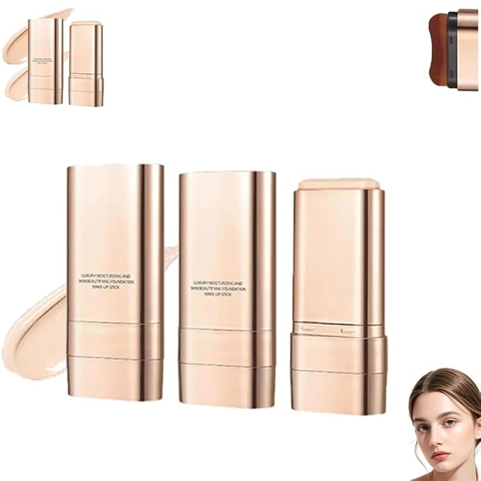Luminous Dual-Ended Concealer Foundation Stick Korean 3 in 1, Double-Ended Stick Foundation, Flawless and Long-Lasting, Lightweight, Brightens, Long-Lasting for All Skin Types (#01.2pcs)