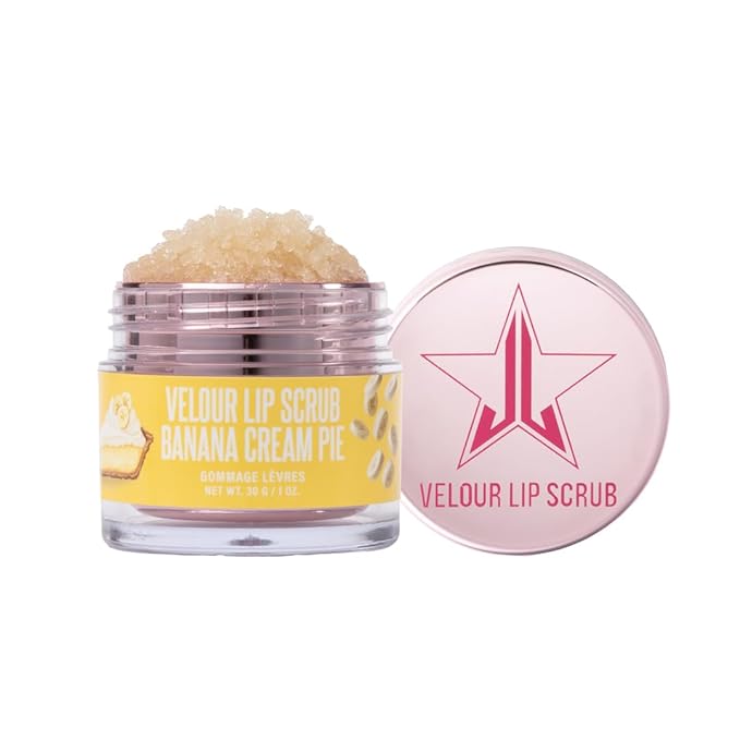 Jeffree Star Cosmetics Velour Lip Scrub, Exfoliating Sugar Lip Treatment, Cruelty-Free & Vegan, 30 G / 1 oz. (Banana Cream Pie)