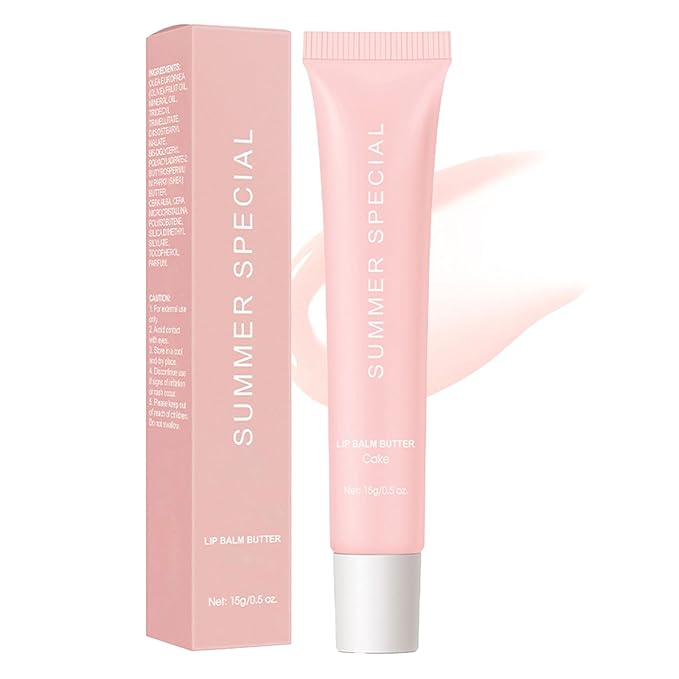 Summer Special Lip Butter Nourishing Hydration Lip Gloss with Shea Butter & Olive Oil Soothes Dry Lips and Lip Care Lip Balm with Natural Tint & Gloss Effect Lip Stain Cake