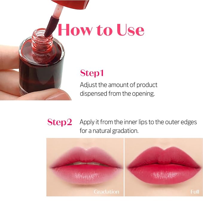 ETUDE Dear Darling Water Tint – Tomato Ade | Korean Lip Stain & Lip Tint for Hydrated Pink Lips, Smudge-Proof Long-Lasting Lip & Cheek Makeup | K-Beauty Gift, Stocking Stuffers