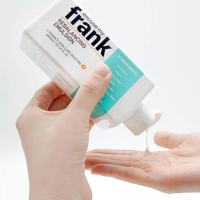 EXCUSE MY FRANK Rebalancing Emulsion [300ml / 10.14 fl oz] For Oily Skin, Vegan, Cruelty-free.
