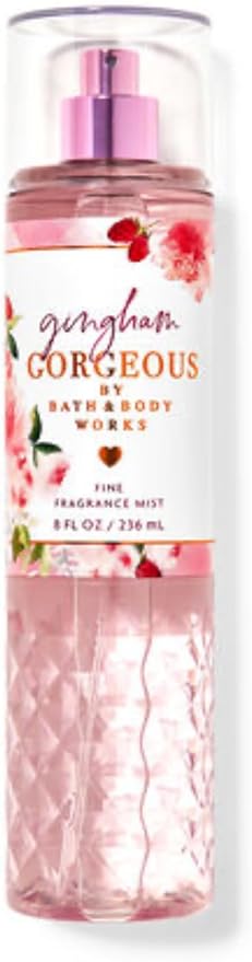 Bath & Body Works - 3 Piece Bundle - Spray - Body Cream - Shower Gel - Full Size and Gift Bag HELLO GORGEOUS (Gingham Gorgeous)