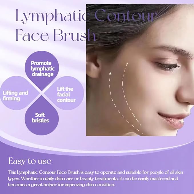 1/2 PCS Lymphatic Contour Face Brush for Sculpting – Anti-Puffiness, Detox & Lift, Improves Skin Glow & Absorption