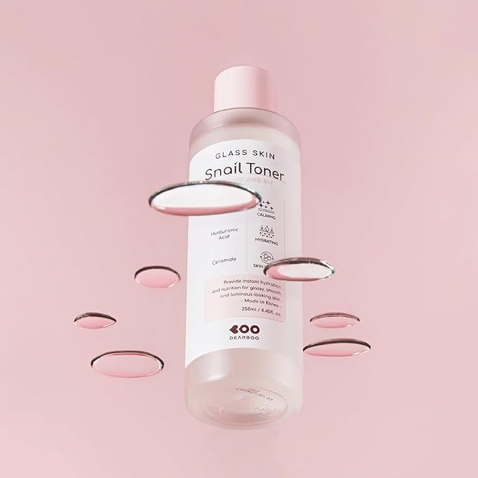 DEARBOO Glass Skin Snail Toner, 8.45 fl oz – Hydrating Facial Toner with Snail Mucin for a Radiant-Looking Complexion