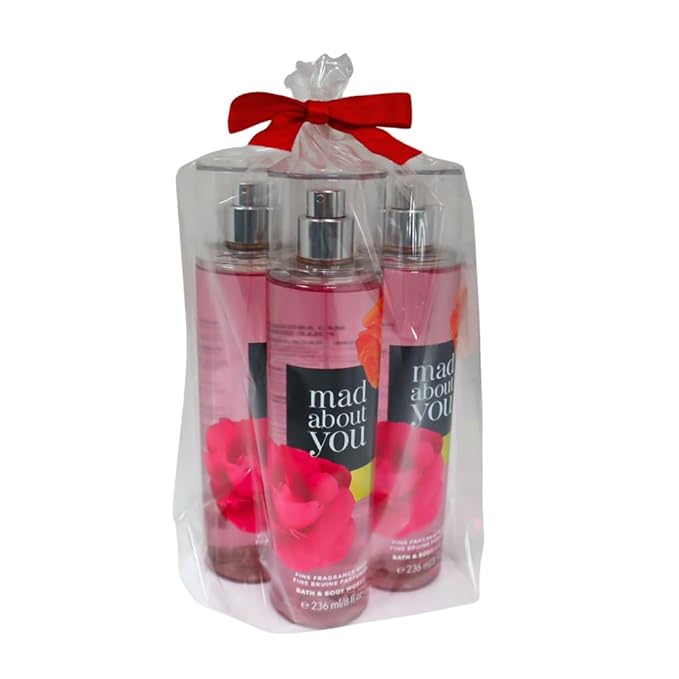 Bath & Body Works MAD ABOUT YOU Fine Fragrance Mist Gift Set with a Red Bow for Holiday & Gifts - Pack of 3