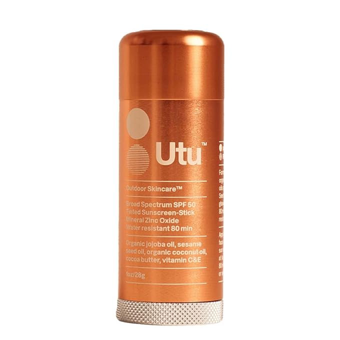 UTU - SPF50 Lightly Tinted Mineral Sunscreen Stick | Vitamin C+E, Jojoba + Sesame Oil | Reef Safe, Cruelty Free, Broad Spectrum (28 g | 1 oz)