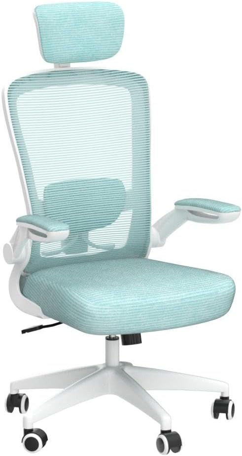 FelixKing Office Chair, Desk Chair with Adjustable Lumbar Support, Ergonomic Computer Chair with High Back and Armrest, Adjustable Height Gaming Chair Home Office Swivel Chair(Light Blue)