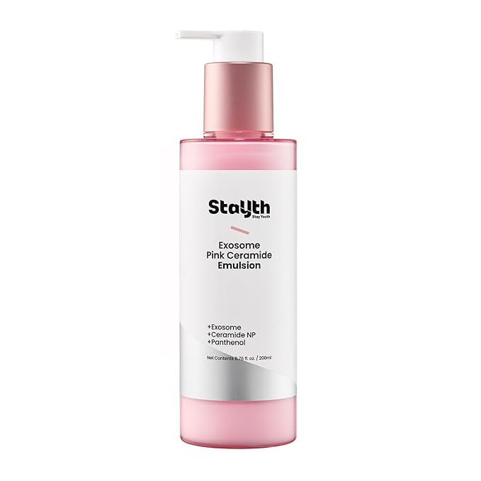 Exosome Pink Ceramide Emulsion – Korean Skincare Lightweight Moisturizer with Ceramides, Vitamin B12 & Exosome for Daily Hydration & Skin Conditioning (200ml / 6.76 fl. oz)