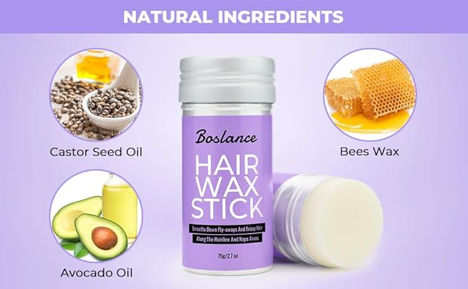 Hair Wax Stick with Lace Melting Elastic Band for Lace Frontal, Slick Non-Greasy Wig Wax 2.7 Oz (2 HD Wig Caps)