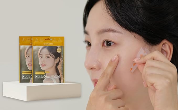 Korean Invisible Nude Sun Shield Patch – 8 Cheek Patches + 4 Nose Patches Transparent UV Protection Tape for Face - Waterproof, Breathable Hydrogel Sun Patch with Niacinamide for Golf, Running