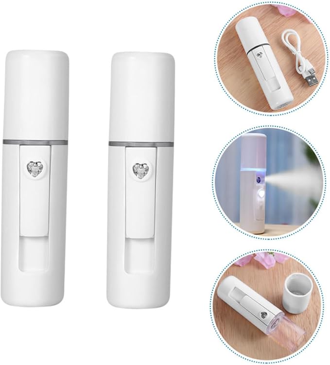 2pcs Skin Care Facial Steamer Mist Sprayer Face Humidifier Tool for Rosacea Essence Toner Mist Long-Lasting Moisture Beauty Tool for Ages