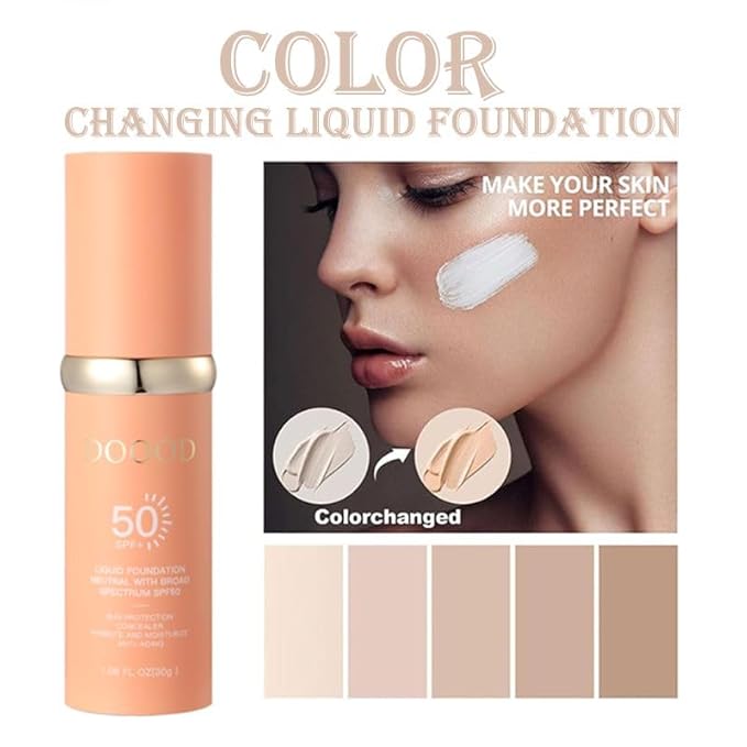 4-in-1 Bionic Liquid Foundation - Suitable for Workout, Sports - BB cream- Waterproof and sweat Dance - Hydrating - Medium Spectrum - Multi-effect sunscreen SPF 50 Sun Protection