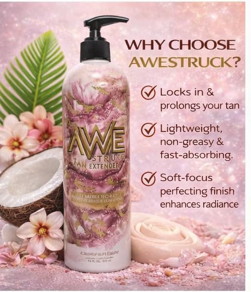 Awestruck Tan Extender Lotion 16 oz – Designer After Tan Moisturizer to Prolong, Hydrate & Protect Skin Color