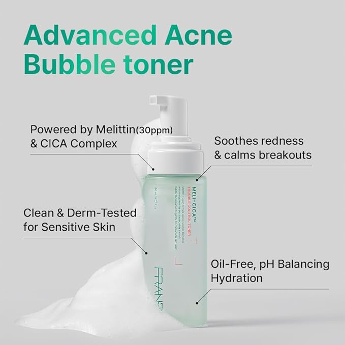 FRANZ Meli-CICA Trouble Control Toner Travel Kit Bundle – Soothing Acne Toner with Melittin & CICA – Oil-Free, Calming Formula for Sensitive & Acne-Prone Skin, 1 fl.oz.+5 fl.oz.