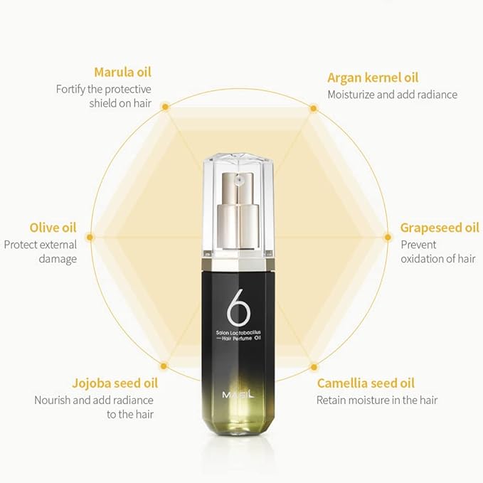 Masil 6 Salon Lactobacillus Hair Perfume Oil Dry Damaged Curly Frizzy Hair Scalp Moisture Hydrating Bouncy Hair Korean Hair Care (Hair Perfume Oil Moisture)