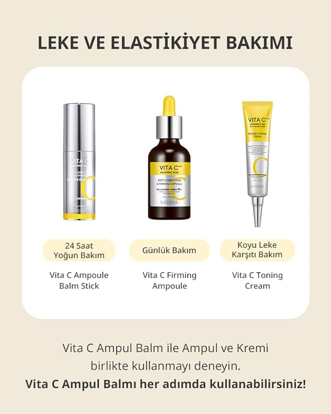 MISSHA Vita C Plus Ampoule Balm Facial Serum Stick - Instant Wrinkle Care, Nourishing Ampoule Balm