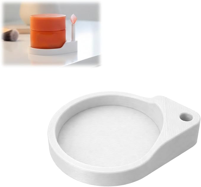 Lip Sleeping Mask Holder Base for Laneige, Vanity Organizer Stand, Lip Care Storage with Applicator Holder, Space Saving Cosmetic Accessory (White)