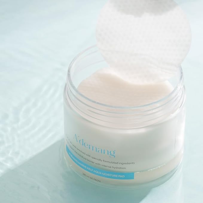 A'demang Marine Kelf Aqua Moisture Toner Pad | Hydrating, Exfoliating Facial Pad | Dry&Sensitive Skin | Korean Skincare [9.4 fl oz. / 280ml, 60 Pads]