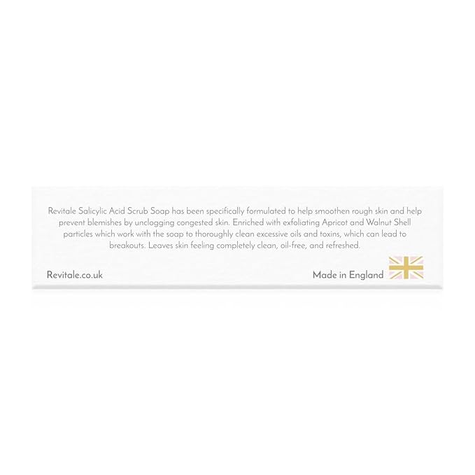 REVITALE Advanced BHA Salicylic Acid Scrub Soap – Exfoliating Bar for Face & Body, Deep Pore Cleanser, Anti-Blemish, Skin Softening