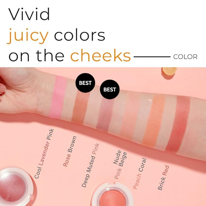 A'PIEU Juicy-Pang Jelly Blusher [RD01] – Soft Touch Blush for Cheek with Combined Cream & Powder Texture for Natural Dewy-Finish, No Fall-Out. 0.17 oz
