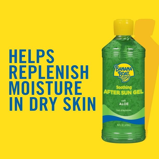 Soothing After Sun Aloe Gel For Sunburn Relief, All Skin After Sun Protection, 16 Fl Oz, FORMULATED WITH ALOE & VITAMIN E, PROVIDES SUNBURN RELIEF