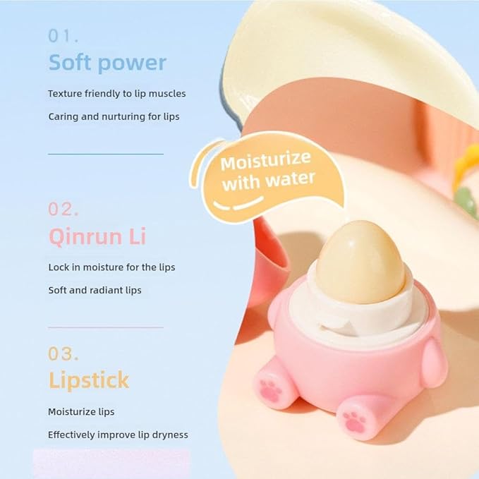 Cute Little Bear Lip Balm for Children,Anti-Dry Anti-Crack Moisturizing Lip Gloss,Natural Ingredients Lipsticks Lip Care Products,Fruit Flavored Lip Stick for Kids (Yellow1)