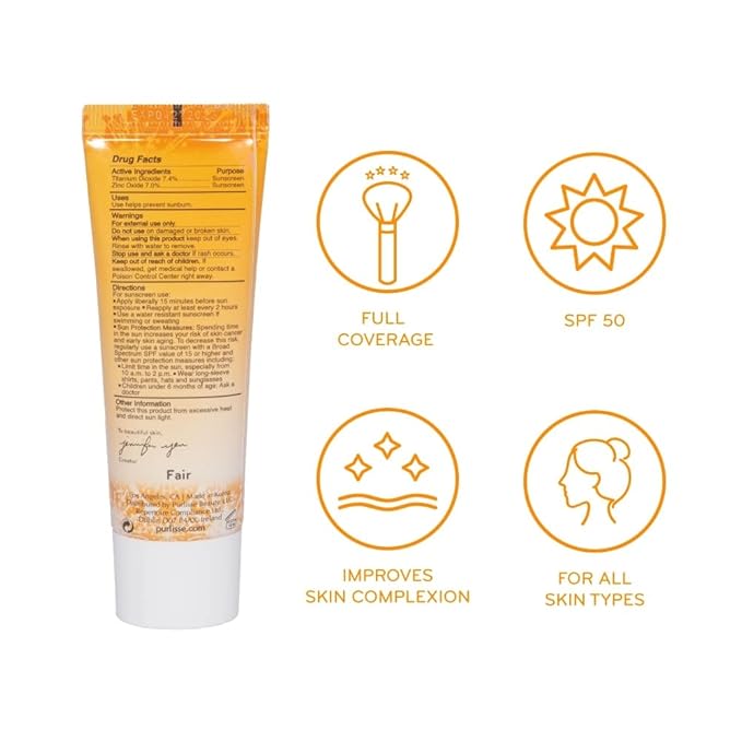 pūrlisse Youth Glow Vitamin C CC Cream with SPF 50 - Color Corrector Enriched with Sea Buckthorn, Vitamin C & Hyaluronic Acid - Boosts Radiance & Youthfulness - Paraben-Free - Light Medium (1.4 oz)