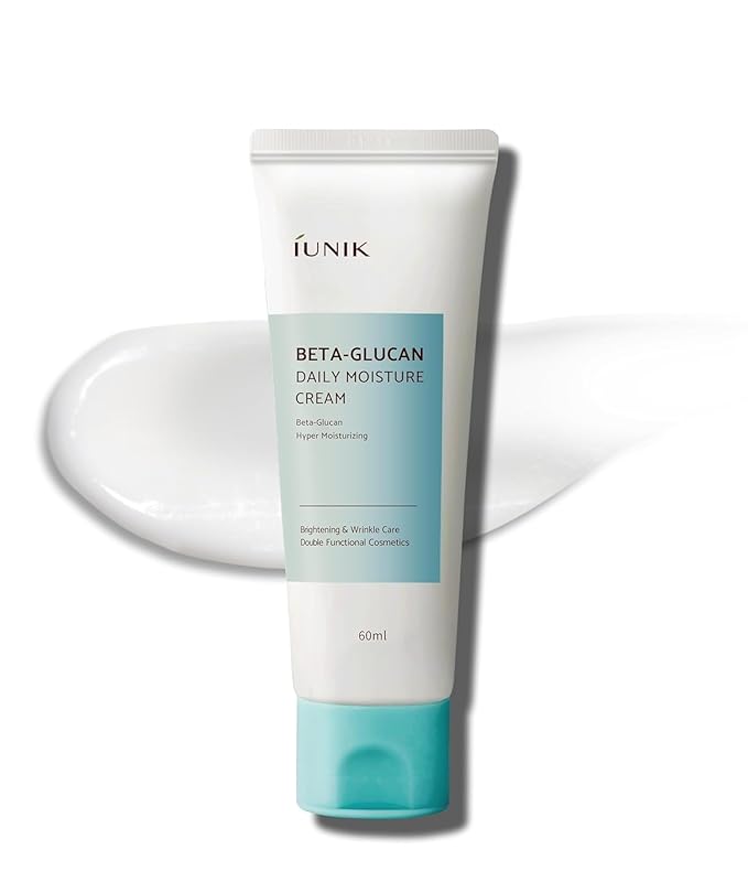 IUNIK Beta-Glucan Moisture Cream – Deep Hydrating Face Moisturizer for Dry & Sensitive Skin, Lightweight Non-Sticky Watery Cream, Skin Barrier Korean Skincare, 60ml / 2.02 fl oz