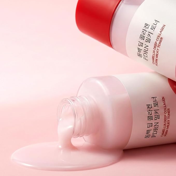 ROUND LAB Camellia Collagen PDRN Milky Toner 5.07 Fl Oz, Hydrating Elasticity-Boosting Glass Skin Toner with Low Molecular Collagen and Camellia Flower Extract, Milky Glow Texture, Korean Skincare