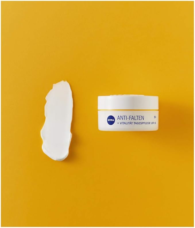 NIVEA Anti-Wrinkle + Revitalizing 55+ Day Cream for Mature Skin – 50 ml – Deeply Nourishing Moisturizer with Argan Oil & Calcium for Firmer, Smoother, Vital-Looking Skin