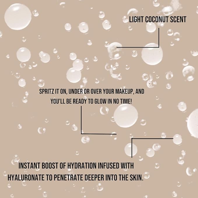 Hydrating Self-Tanning Water Spray – Coconut Scented | Lightweight, Refreshing Mist with Multivitamins | Natural Sun-Kissed Glow | All Skin Types | Vegan Friendly Hydration | 6.7 fl oz