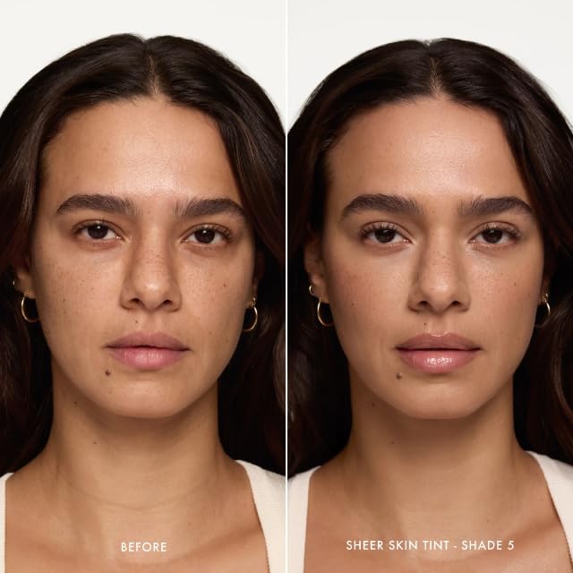 Summer Fridays Sheer Skin Tint - Skin Tint with Hyaluronic Acid - Helps Diminish Uneven Skin Tone - Sheer to Light Coverage - Shade 5 - Medium with Warm Neutral Undertones (1 Fl Oz)
