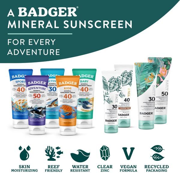Badger Mineral Sunscreen SPF 50 and SPF 50 Daily Mineral Sunscreen