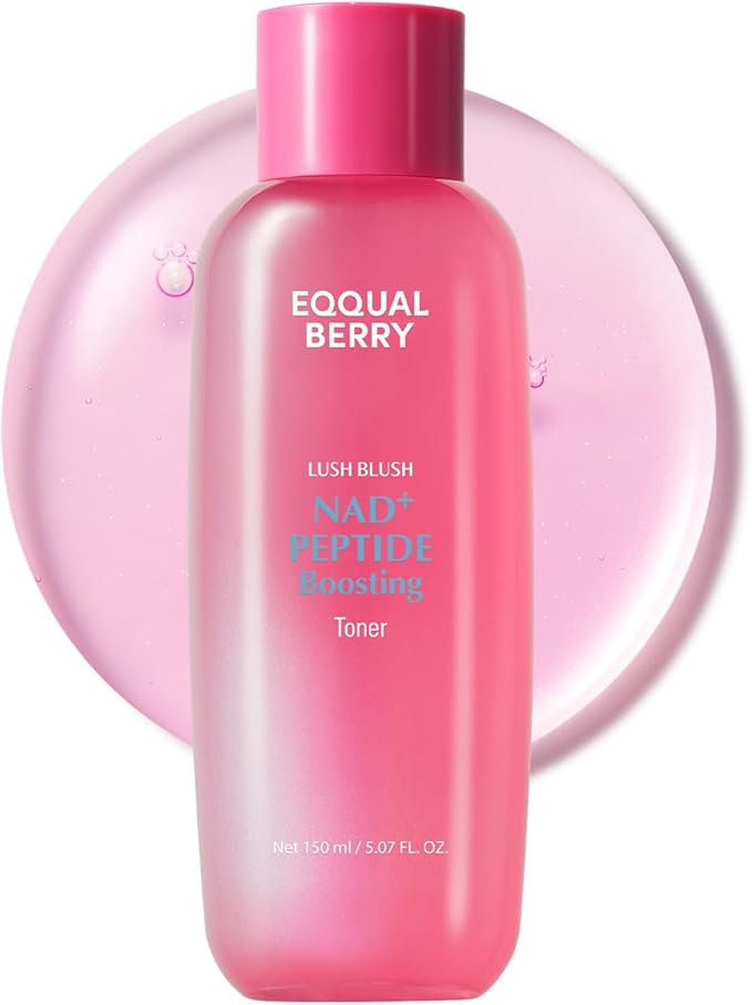 EQQUALBERRY NAD+ Peptide Boosting Toner – Radiance-Enhancing, Hydrating & Firming Toner for Dull Skin, Fine Lines & Wrinkles with Peptides & Ceramide – Anti-Aging Korean Skincare(5.07 fl.oz/150ml)