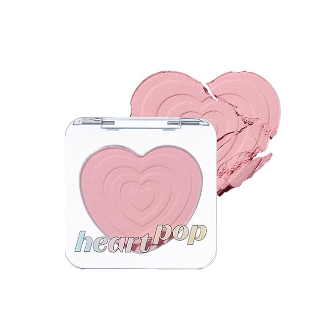 ETUDE Heart Pop Duo Blush, Sweet Beige Pink Cheek Colors, Natural Radiance & Glossy Finish, Layering Formula, Compact 0.2 oz – Lovely Frappe