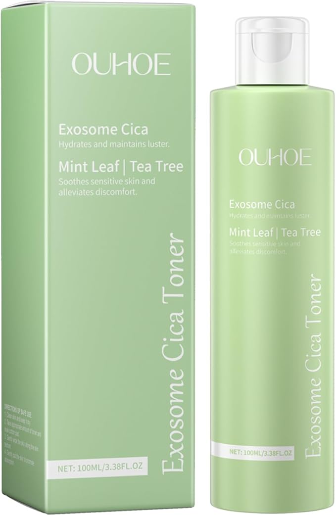 Exosome CICA Soothing Toner with Mint Leaf and Tea Tree, Hydrating Facial Toner with Centella Asiatica Extract, Sodium Hyaluronate, and Peppermint, 100mL/3.38 FL.OZ