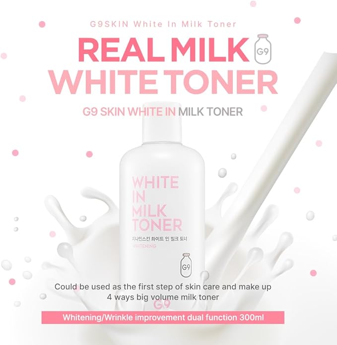G9SKIN The Ultimate Glass Skin Duo - White in Milk Toner & Deep Moisture Lacto Mask | Korean Skincare Barrier Care Duo for Soft, Supple & Glass Skin Look