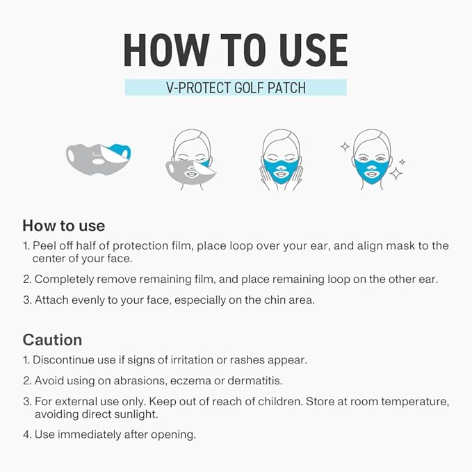 V-Protect Golf Sunscreen Patch for Golf & Outdoor Sports – UV Protection, Hydrating & Cooling Face Patches | 10 Count (Large Size)