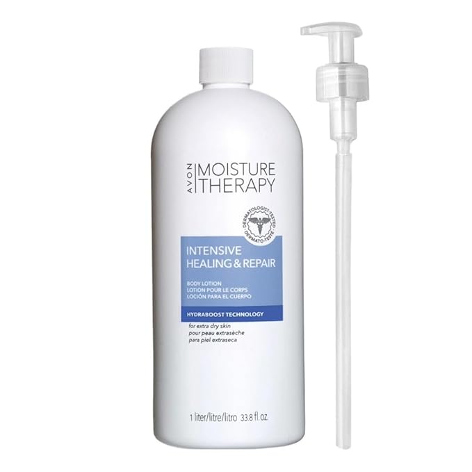 Avon Moisture Therapy Bonus-Size Intensive Healing & Repair Body Lotion, 33.8 fl oz with Pump, Fragrance-Free, Non-Irritating, Hypoallergenic, Dermatologist-Tested, Hydration for Sensitive Skin