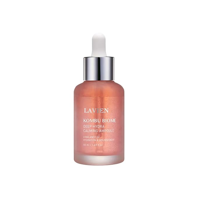 Lavien Deep Hydra Calming Ampoule - Kombu Biome Facial Serum, Ultra Moisturizer, Hydration, Nourishment, All Skin Types, Triple Hyaluronic Acid - 1.69 Fl Oz (50ml) Bottle